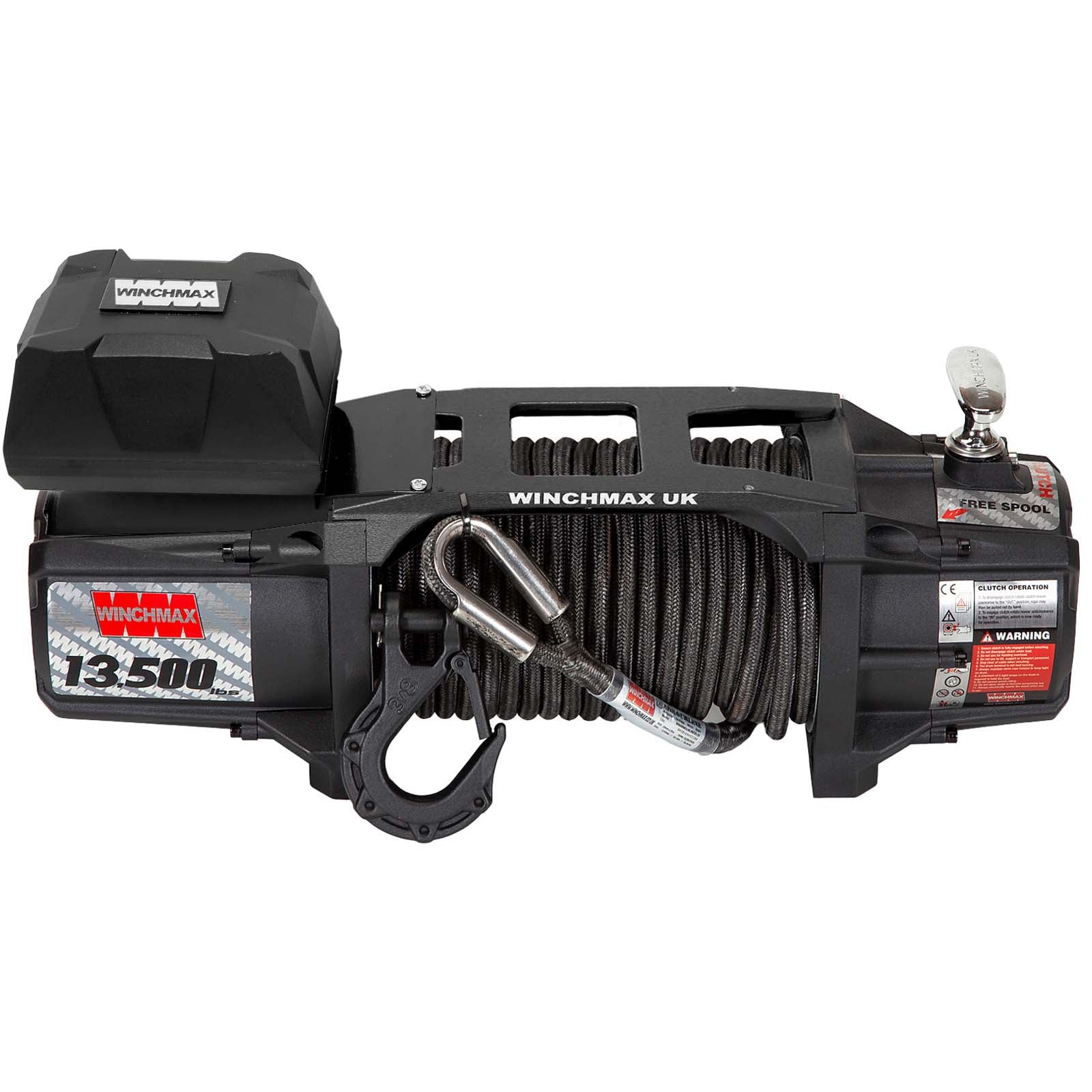 13,500LB (6,123KG) 'SL SERIES' 12V MILITARY GRADE WINCH. 25M X 10MM ARMOURLINE ROPE, TWIN REMOTE CONTROLS.
